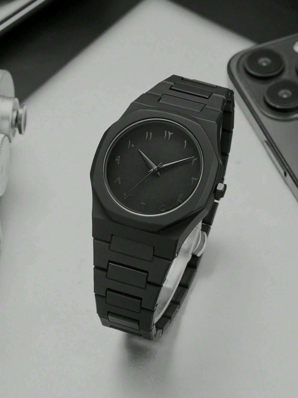 AURA™ Grand Edition – The Ultimate Black Luxury Arabic Numeral Watch.