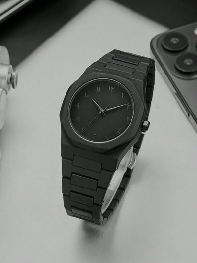 AURA™ Grand Edition – The Ultimate Black Luxury Arabic Numeral Watch.